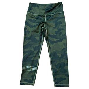 Lilybod Green Camo Cropped Leggings Size Small Workout Yoga Gym Training